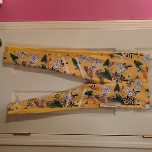 Zyia Floral Reflective light n tight hi-rise 7/8